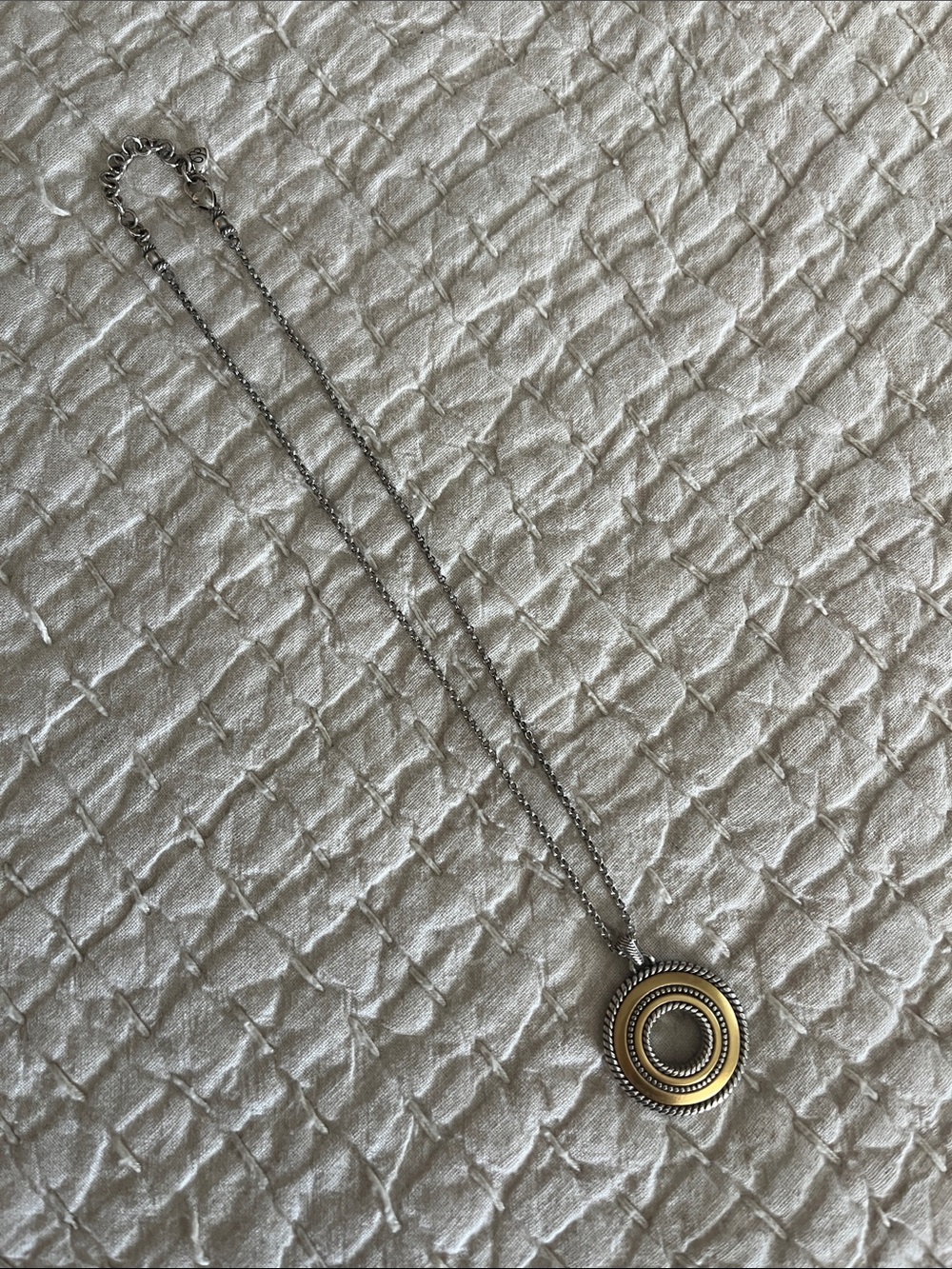Brighton Two-Tone Circular Pendant Necklace - Silver and Gold